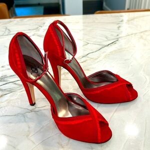 Joey O Red Heels with Ankle Strap